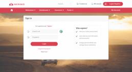 Pensions login screen UI